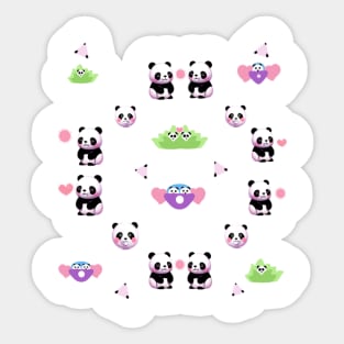 Cute panda pattern Sticker